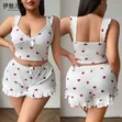 Cherry 2-Piece Lounge Set - Top & Shorts - 3