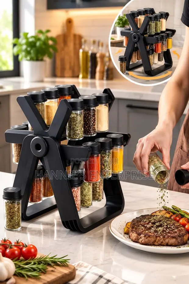 18-Jar Rotating Ferris Wheel Spice Rack Organizer - 1