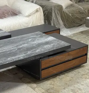 Luxury Black Natural Wood TV Stand & Coffee Table Set