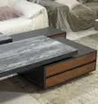 Luxury Black Natural Wood TV Stand & Coffee Table Set - 1