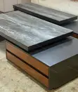 Luxury Black Natural Wood TV Stand & Coffee Table Set - 3