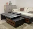 Luxury Black Natural Wood TV Stand & Coffee Table Set - 4