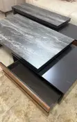 Luxury Black Natural Wood TV Stand & Coffee Table Set - 5