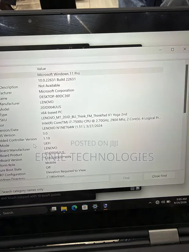 Lenovo ThinkPad X1 Yoga 8GB Intel Core i7 SSD 256GB - 1