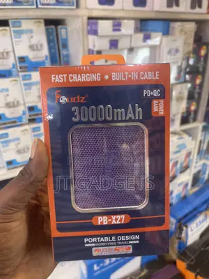 Fsudz PB-X27 30000mAh Power Bank - Fast Charging, Built-in Cables