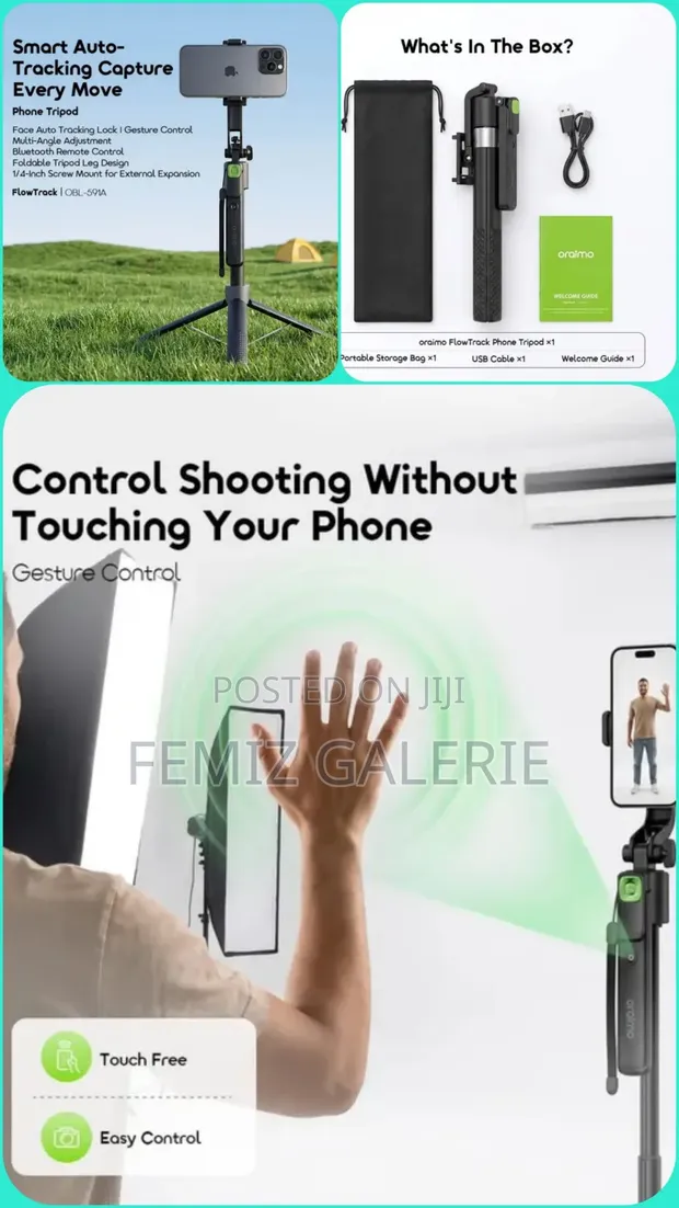 Oraimo FlowTrack Gesture Control Selfie Stick Tripod - 1