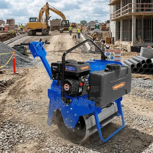 290KG Walk Behind Single Drum Roller Compactor, 6.5HP - 1