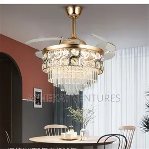 Luxury Crystal Ceiling Fan Light with Remote Control