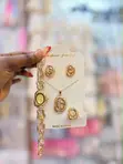 5-Piece Women's Gold Jewelry & Watch Set - 1