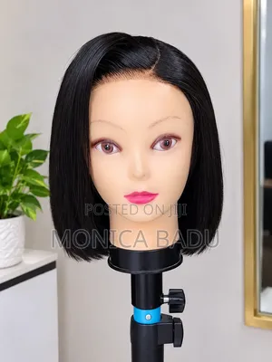 Short Straight Black Wig - Ready to Wear