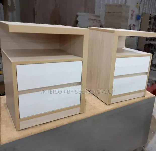 Bedside Tables with Drawers - Laminated Wood - 1