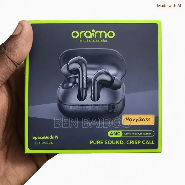 Oraimo Spacebuds N Wireless Earbuds - Black - 1