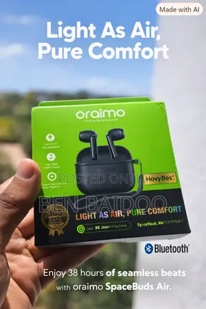 Oraimo Spacebuds Air+ Wireless Earbuds (Black)