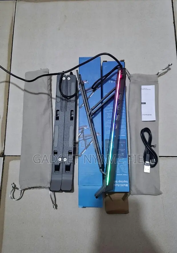 Aluminium Laptop Stand with USB Connectors - 1