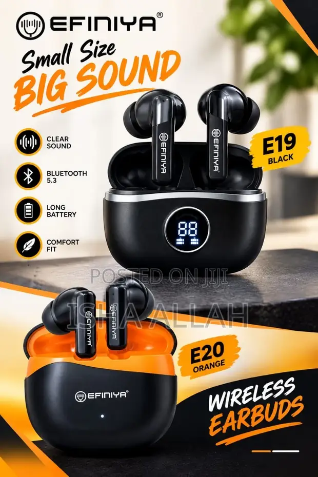 EFINIYA E-Series E19 & E20 Wireless BassBuds - 1