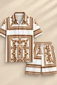 Men's Printed Shirt & Shorts Matching Set - 1