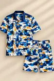 Men's Printed Shirt & Shorts Matching Set - 2