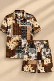 Men's Printed Shirt & Shorts Matching Set - 3