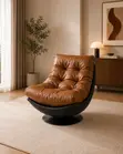 Luxury Brown Armchair | Imported | Super Comfortable - 4