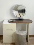 Modern Dressing Table Set with LED Mirror & Chair - 2