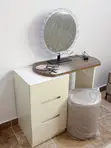 Modern Dressing Table Set with LED Mirror & Chair - 3