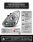 Genuine Hyundai/Kia Front Headlight Assembly (Right & Left) - 4