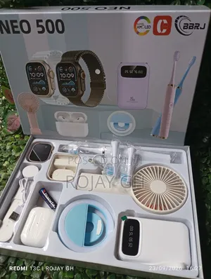 12-in-1 NEO 500 Smart Watch Combo Set - Silver