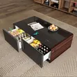 Smart Coffee Table with Built-in Fridge & Speakers - 2