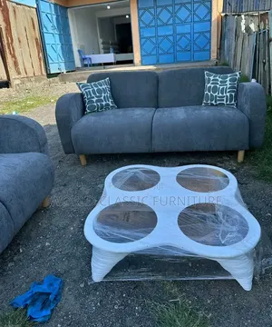 Modern Grey Fabric Sofa Set