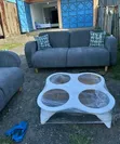 Modern Grey Fabric Sofa Set - 1