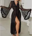 Oplxuo Sexy Sheer Mesh Robe - Multi Heart Print - 3