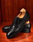 La Men's Black Cap-Toe Derby Shoes - Brand New - 4