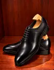 La Men's Black Cap-Toe Derby Shoes - Brand New - 5