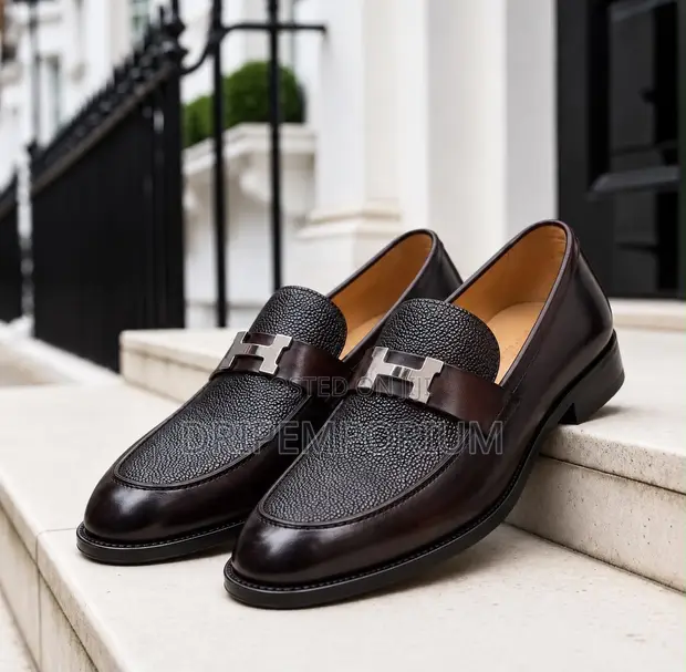 Hermes Paris Loafers - Black with Silver H Buckle - 1