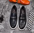 Hermes Paris Loafers - Black with Silver H Buckle - 3