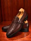 NK Double Monk Strap Brogue Shoes - Brown/Burgundy - 3
