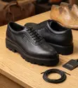 Classic Hugo Boss Men's Leather Shoes (Brown & Black) - 2