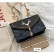 Women's Black Shoulder Bag with Deer Head Design - 2
