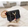 Women's Black Shoulder Bag with Deer Head Design - 3
