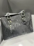 Ladies Black Leather Handbag for Work - 1