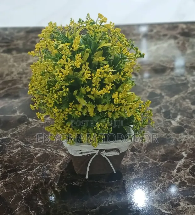 Artificial Yellow Blossom Table Plant - 1