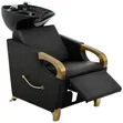 Modern Salon Shampoo Backwash Unit with Brushed Gold Accents - 1