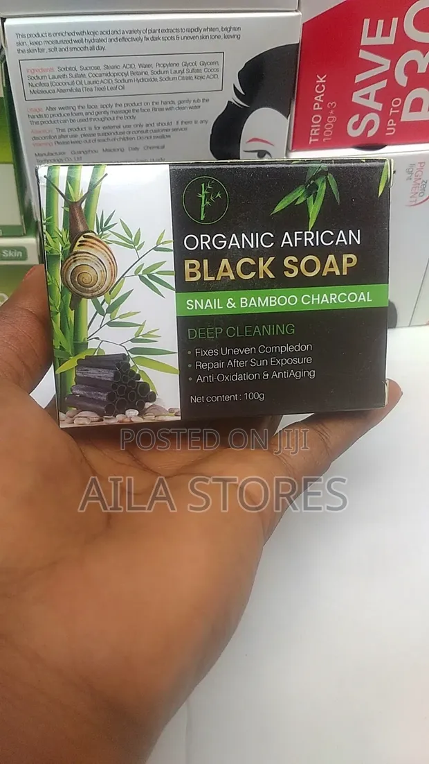 Organic African Snail & Bamboo Charcoal Soap - 1