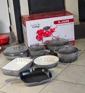 S.JADE Healthy Living 7-Piece Cast Iron Dutch Oven Set