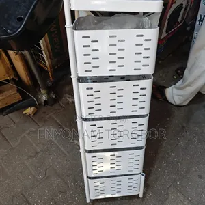 5-Tier White Multi-Purpose Kitchen Storage Rack