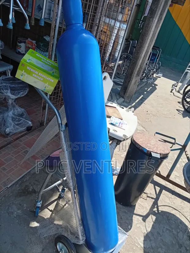 Oxygen Cylinder with Flowmeter and Trolley (40L) - 1