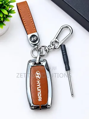 Premium Hyundai 4-Button Key Fob Case - Zinc Alloy & Leather