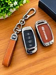 Premium Hyundai 4-Button Key Fob Case - Zinc Alloy & Leather - 4