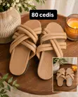 Stylish Nude/Tan Slip-On Sandals - Brand New - 2