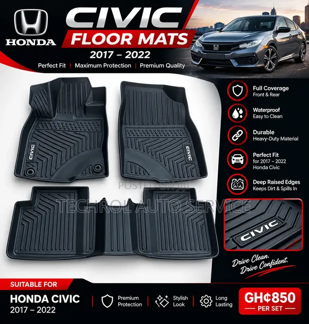 Honda Civic 2017-2022 Custom Floor Mats - 1